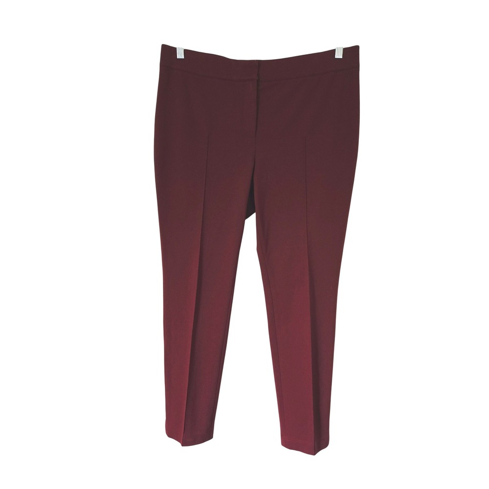 Akris‎ Punto Burgundy Stretch Jersey Ponte Tapered Trousers Pants Womens US 14